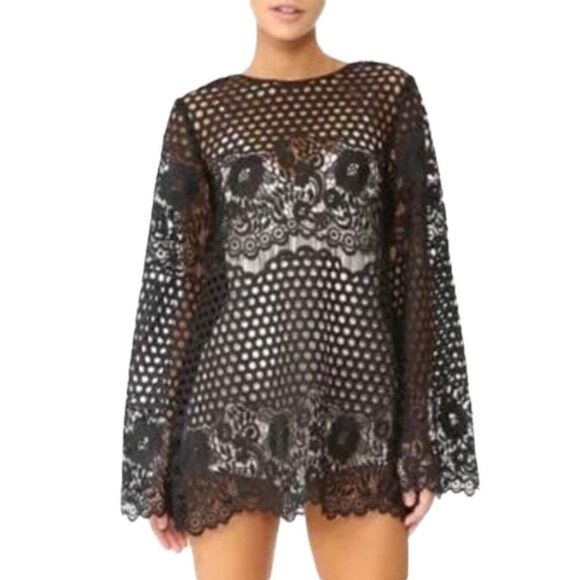 Womens Alice McCall Dress Like I Would Lace Statement Sleeve Mini Goth Blk Sz 2 - Picture 15 of 17